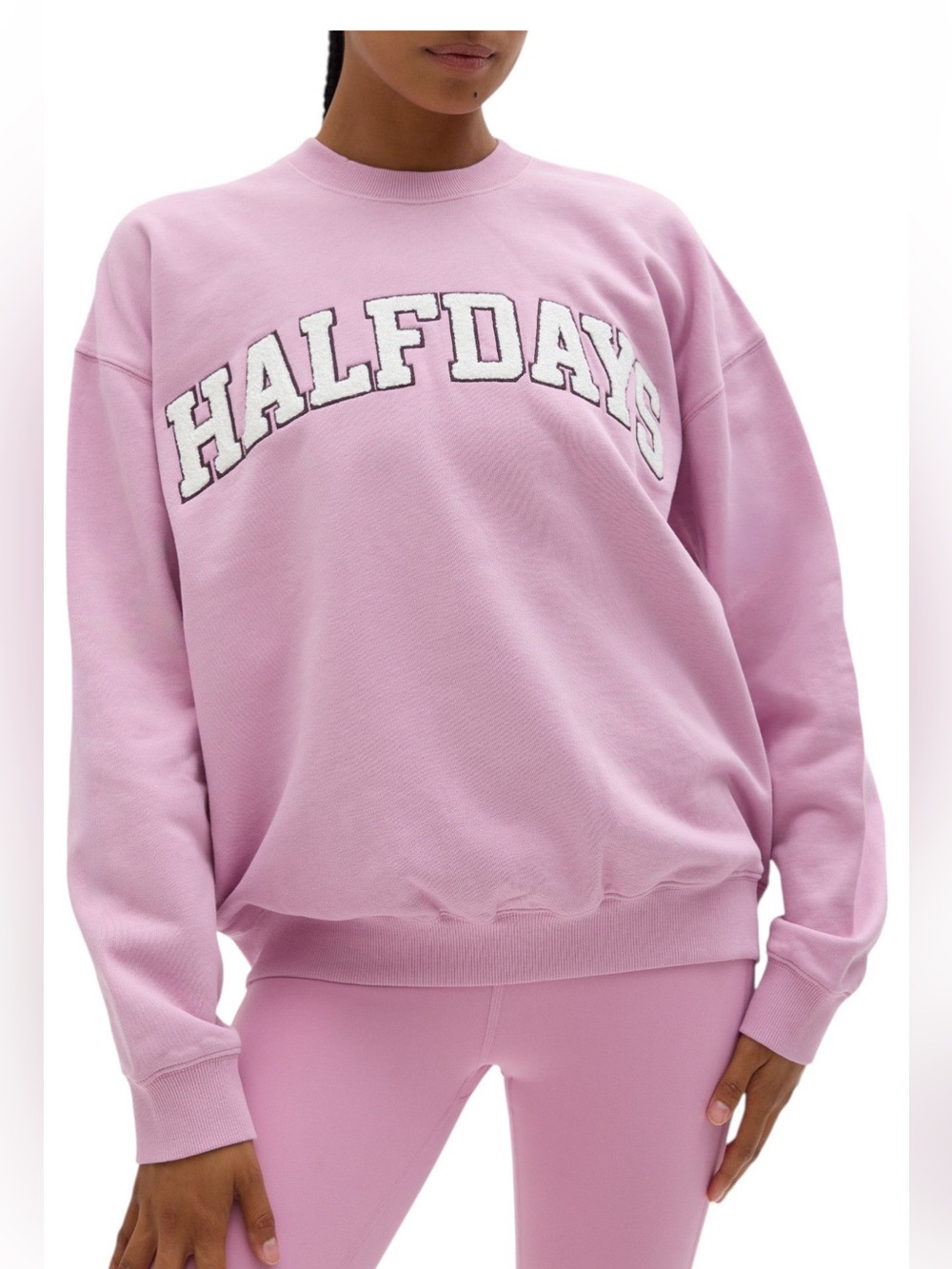 NWT HALFDAYS Women's Pink Crewneck Oversized Sweatshirt Sz XL $95